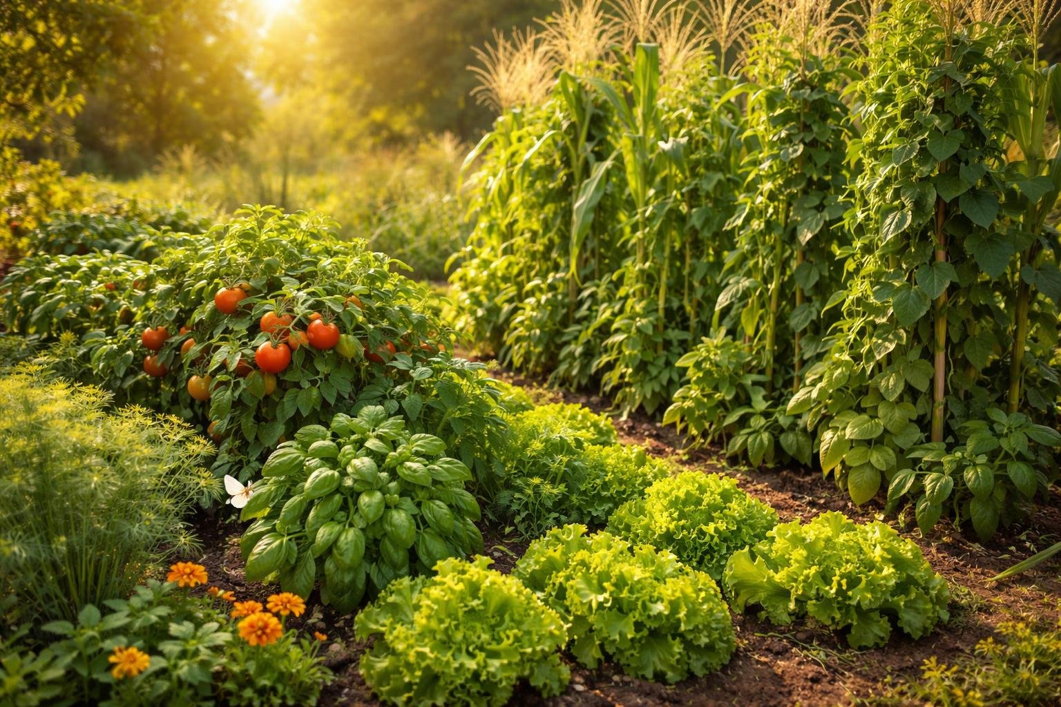 Kiskerti növények kölcsönhatása: társítás, kártevők és betegségek elleni előnyök, illóanyagok és árnyékolás